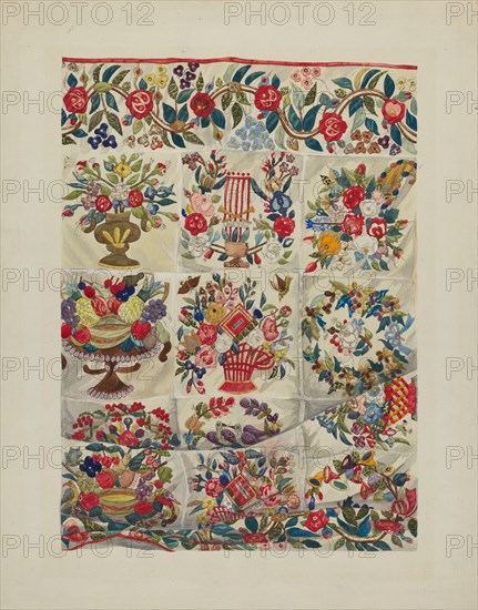 Applique Quilt (Friendship Quilt), c. 1937.