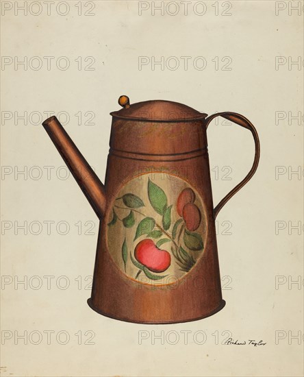 Toleware Coffee Pot, c. 1940.