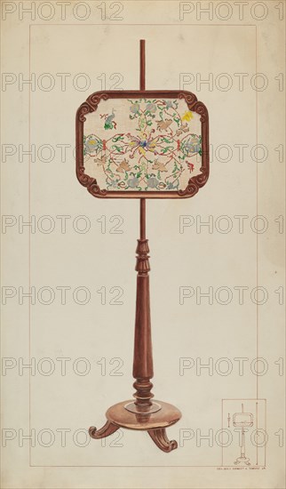 Petit Point Fire Screen, c. 1937.