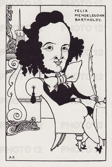 Felix Mendelssohn Bartholdy, from The Savoy No. 8, 1896. Creator: Aubrey Beardsley.