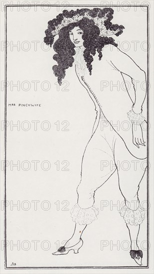 Mrs. Pinchwife, from The Savoy No. 8, 1896. Creator: Aubrey Beardsley.