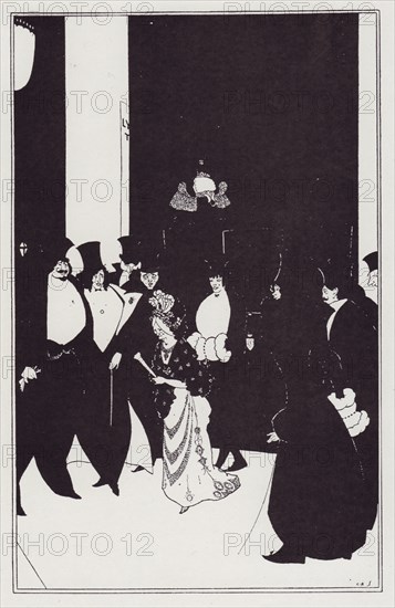 Lady Gold's Escort, 1894. Creator: Aubrey Beardsley.