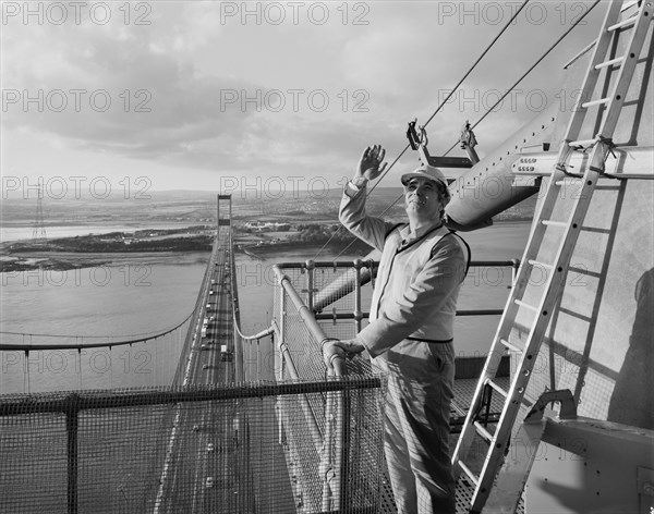 Severn Bridge, M48, Aust, South Gloucestershire, 11/11/1987. Creator: John Laing plc.