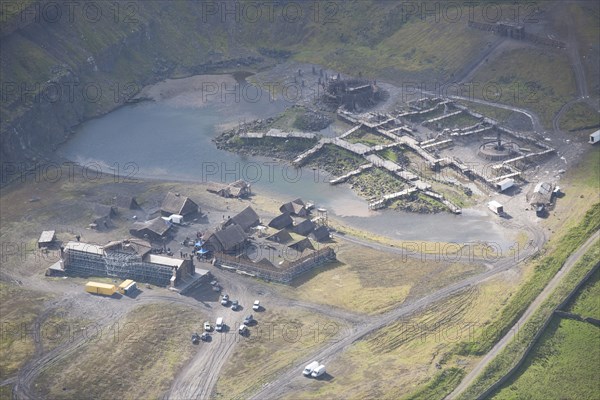 Film set for the Beowulf television series, County Durham, 2015. Creator: Dave MacLeod.