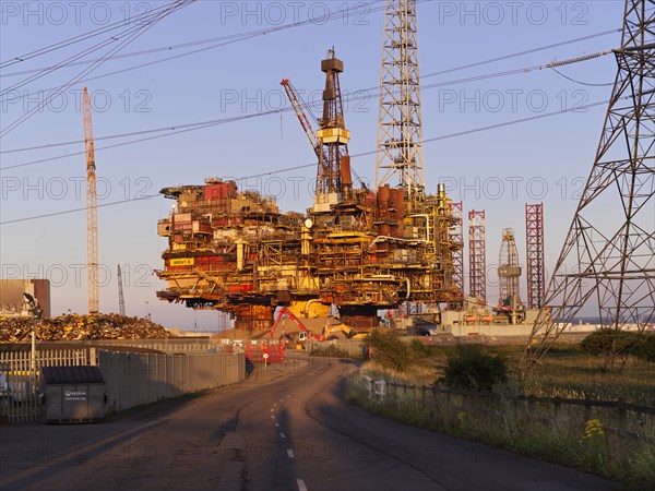 Able Seaton Port, Brent B Oil Rig, Greythorp, Hartlepool, County Durham, 2019. Creator: James O Davies.