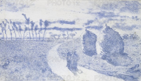 Crepuscule (avec Meules), 1879. Creator: Camille Pissarro.