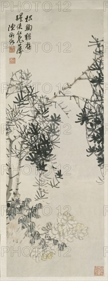 The Pine and the Chrysanthemum Endure, probably 1901 - 1925. Creator: Chen Hengke.