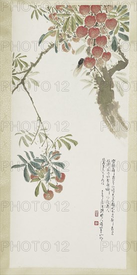 Lychees and cicada, Summer 1928. Creator: Chen Shuren.