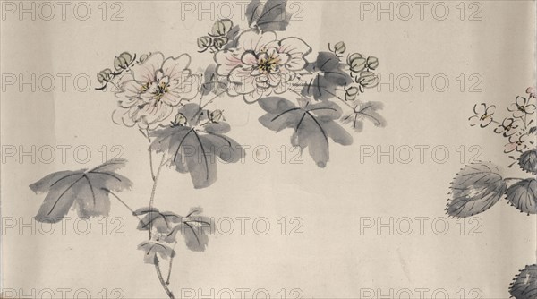 Flowering plants of the four seasons, 1842. Creator: Oda Kaisen.