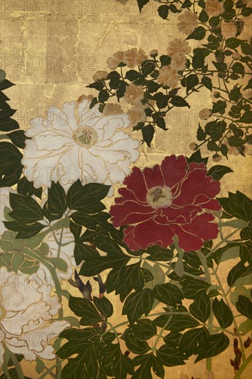 Screen with spring and summer flowers, 1st half of the 18th century. Creator: Watanabe Shiko.