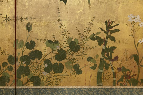 Screen with spring and summer flowers, 1st half of the 18th century. Creator: Watanabe Shiko.