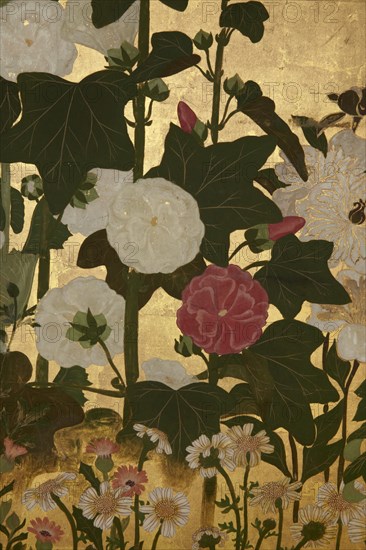 Screen with spring and summer flowers, 1st half of the 18th century. Creator: Watanabe Shiko.