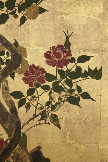 Screen with spring and summer flowers, 1st half of the 18th century. Creator: Watanabe Shiko.