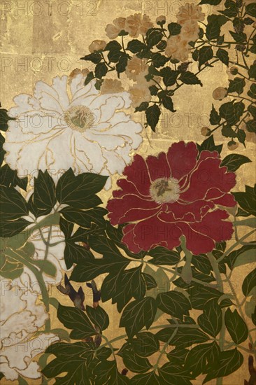 Screen with spring and summer flowers, 1st half of the 18th century. Creator: Watanabe Shiko.