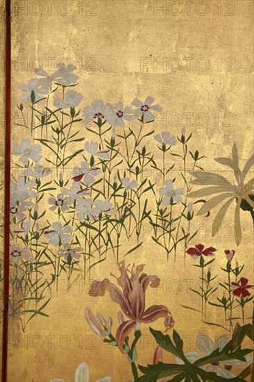 Screen with spring and summer flowers, 1st half of the 18th century. Creator: Watanabe Shiko.