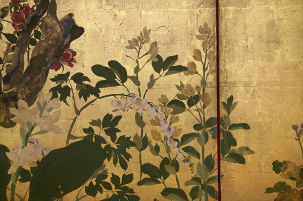 Screen with spring and summer flowers, 1st half of the 18th century. Creator: Watanabe Shiko.