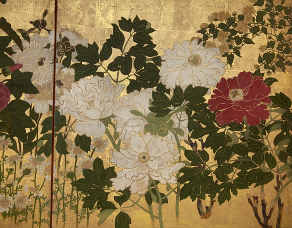 Screen with spring and summer flowers, 1st half of the 18th century. Creator: Watanabe Shiko.