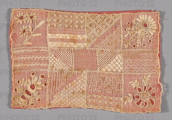 Fragment (From a Sampler), Sweden, 1821. Creator: Charlotte M. Berge.