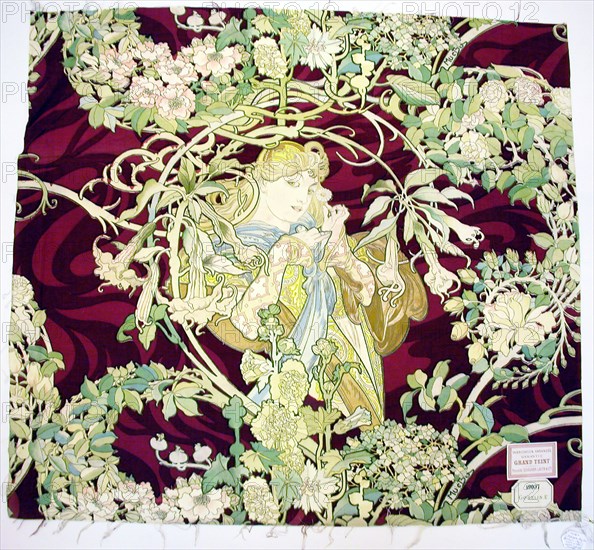 Panel Entitled "Femme à marguerite" (Woman with Daisy), Mulhouse, c. 1898/1900. Creator: Alphonse Mucha.