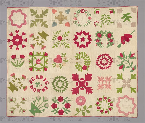 Bedcover (Bride's Album Quilt), United States, c. 1850/60. Creator: Fanny Lovejoy.