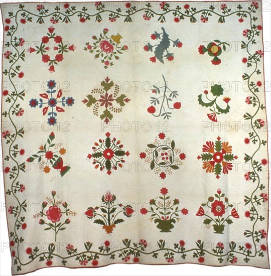 Bedcover (Album Quilt), Pennsylvania, 1857. Creator: Unknown.