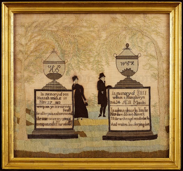 Mourning Sampler, Massachusetts, c. 1815. Creator: Unknown.