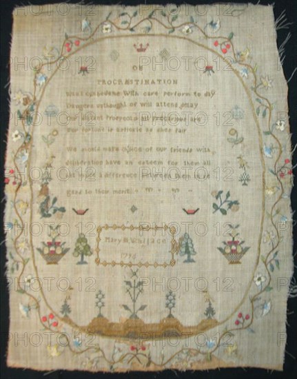 Sampler, United States, 1796. Creator: Mary M Wallace.