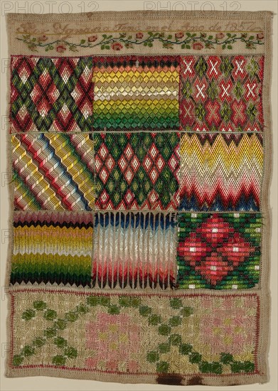 Sampler, México, 1857. Creator: Unknown.