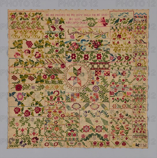 Sampler, México, 1870. Creator: Unknown.