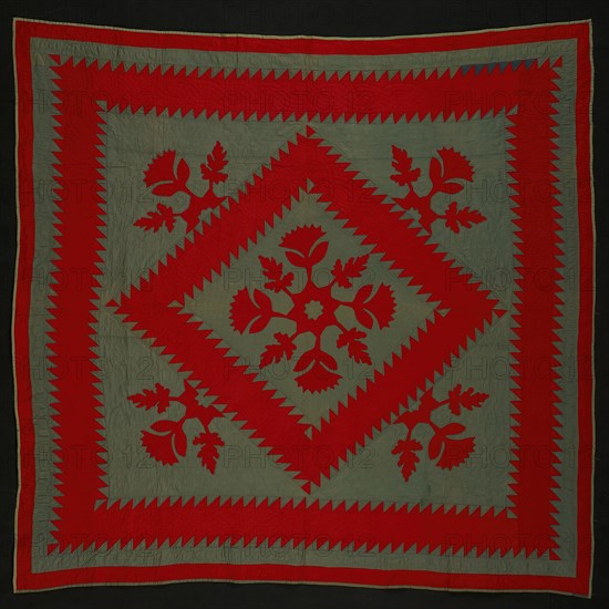 Bedcover ("Sawtooth" or "Jagged Square" Quilt), United States, c. 1890. Creator: Unknown.