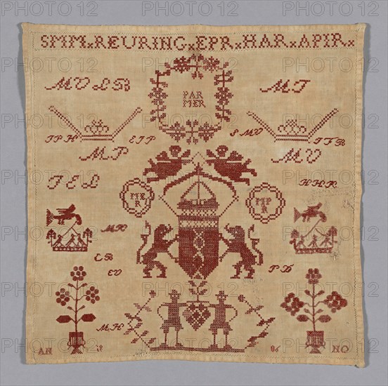 Sampler, Netherlands, 1860. Creator: Sophia Margaretha Reuning.