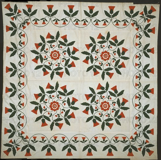 Bedcover (Quilt Top), Pennsylvania, 1850 or later. Creator: Susan Major.