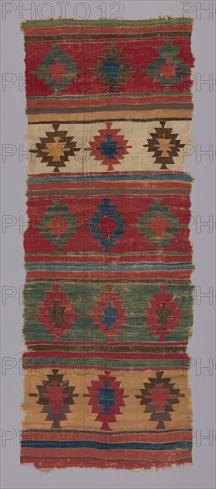 Kilim with Bands of "Star" Motifs, Turkey, 1st quarter of the 18th century. Creator: Unknown.