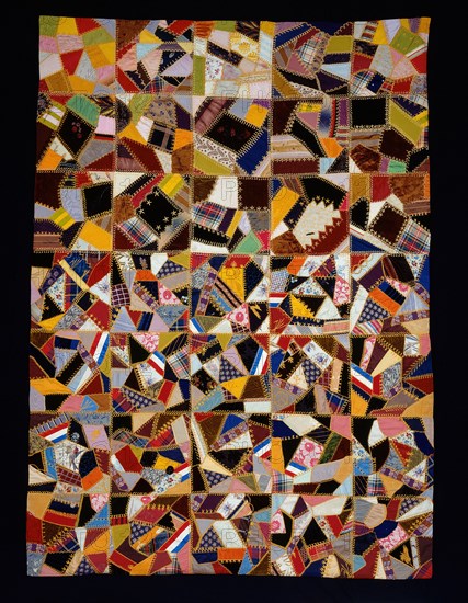 Bedcover (Crazy Quilt), United States, 1875/80. Creator: Unknown.