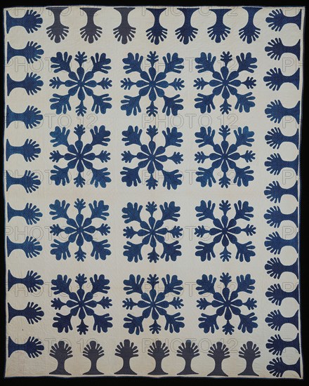 Bedcover (Bride's Quilt), United States, 1861. Creator: Unknown.