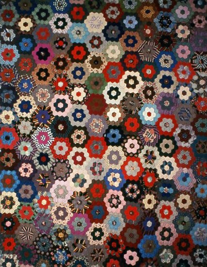 Bedcover (Mosaic or Honeycomb Quilt), United States, 1875/80. Creator: Unknown.