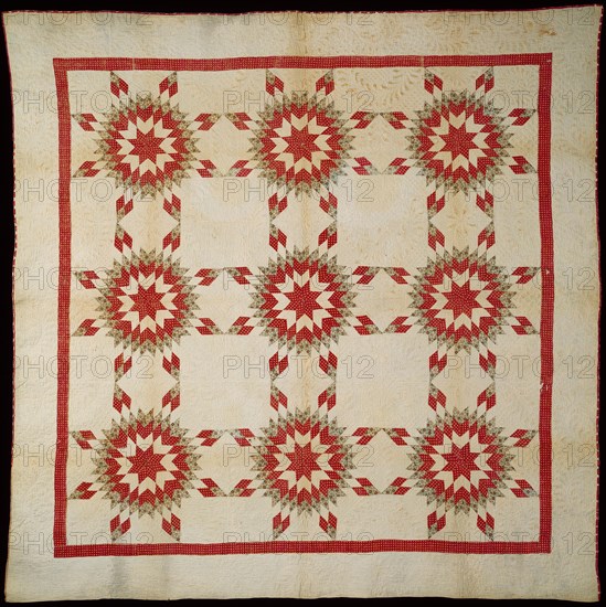 Bedcover (Sunburst Quilt), United States, c. 1850. Creator: Unknown.
