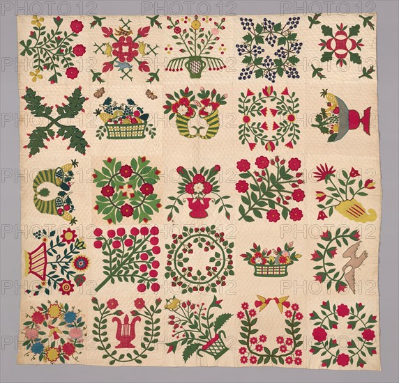 Bedcover (Album Quilt), United States, 1845/50. Creator: Unknown.