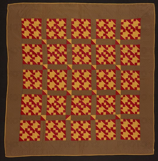 Bedcover (Jacobs Ladder quilt), United States, 19th century. Creator: Unknown.