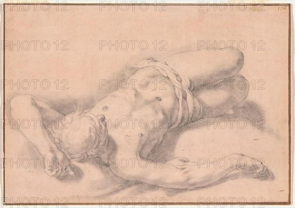 Study of a Nude Man, 1645-51. Creator: Abraham Bloemaert.