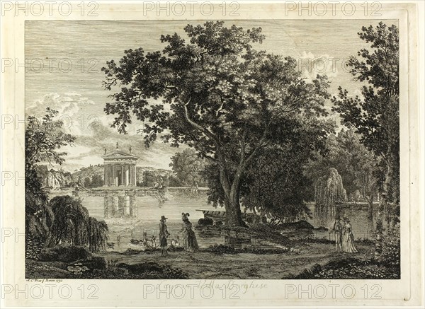 Lake in Villa Borghese, 1793. Creator: Albert Christoph Dies.