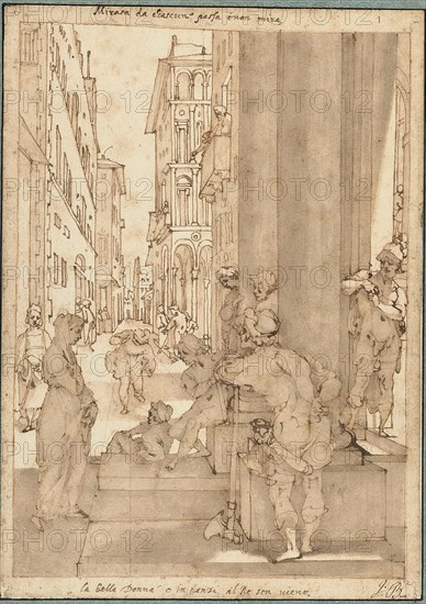 Sophronia Enters the Palace of Aladin, 1604/06. Creator: Andrea Boscoli.