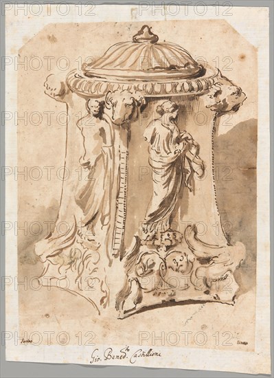 Antique Carved Marble Candelabra Base, 1642/44 or 1647/51. Creator: Andrea di Lione.