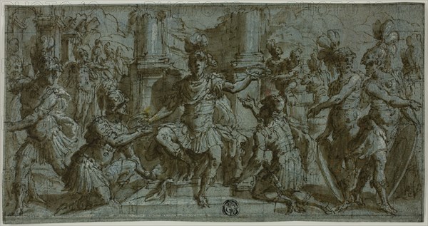 Mars (or Alexander?) Distributing the Victor's Wreaths, 1560/65. Creator: Andrea Semino.