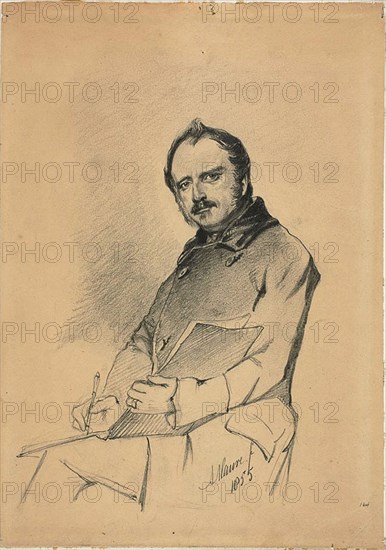Portrait of a Man Writing, 1855. Creator: Anton Mauve.