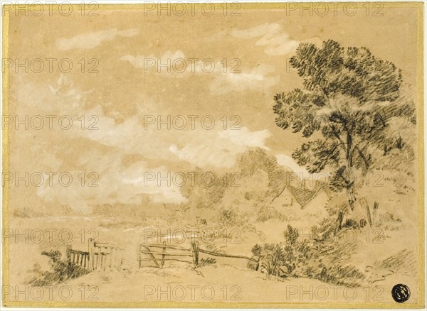 Landscape with Stile, n.d. Creator: Augustus Wall Callcott.