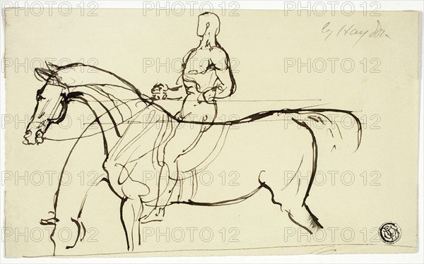 Sketch of Horse and Rider, n.d. Creator: Benjamin Robert Haydon.