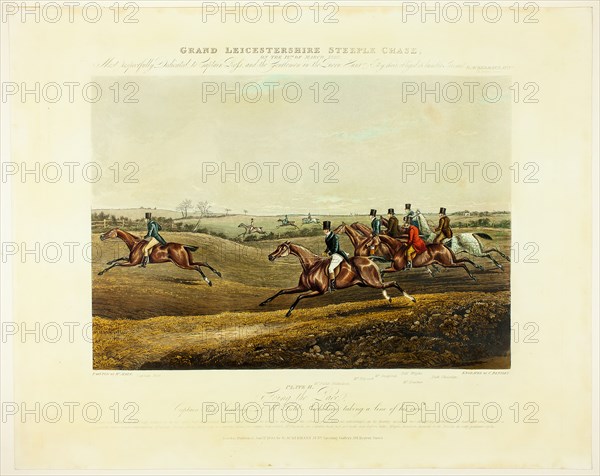 Going the Pace, from The Grand Steeplechase over Leicestershire, published 1830. Creator: Charles Bentley.