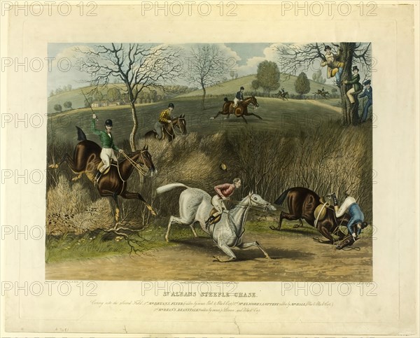 Saint Albans Steeplechase, 1837. Creator: Charles Hunt.