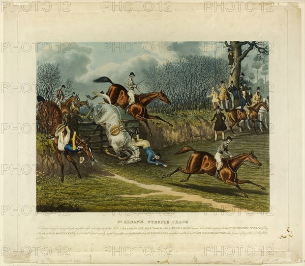 Saint Albans Steeplechase, 1837. Creator: Charles Hunt.